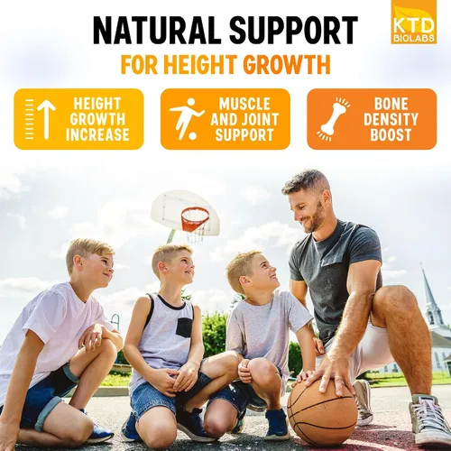 Miniatura 3 de Cápsulas de apoyo para el crecimiento de la altura para niños – Fórmula de desarrollo diario con calcio, vitamina D3 y zinc – Apoyo óseo