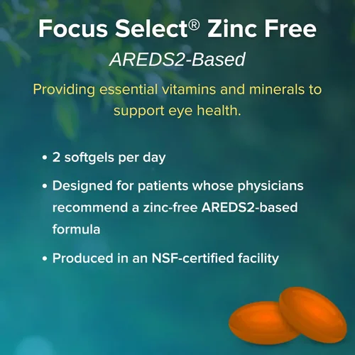 Miniatura 4 de Focus Vitamins Fórmula libre de zinc Focus Select 180 cápsulas de gel blando Fórmula basada en AREDS2 Vitamina y suplemento para ojos