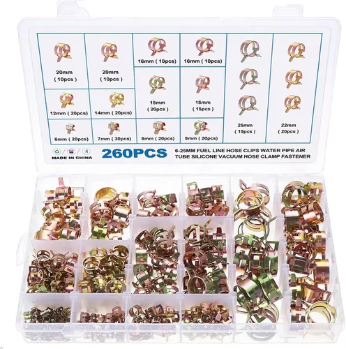 Miniatura 9 de Abrazadera de resorte de manguera de manguera de vacío de silicona, abrazadera de tubo de aire de alambre de acero, abrazadera de clip de tubo