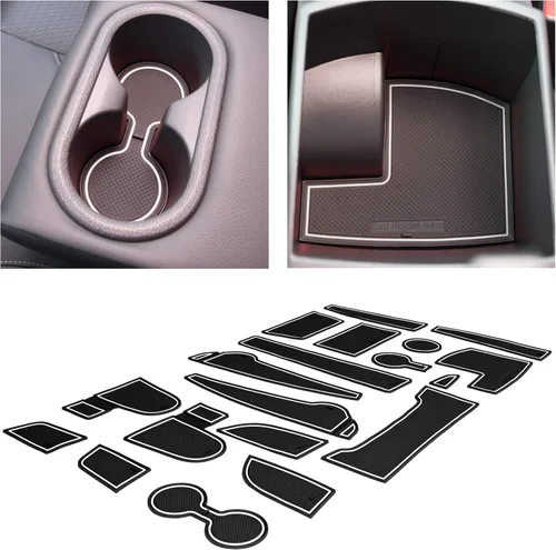 Miniatura 5 de CupHolderHero Compatible con accesorios Hyundai Kona 2018-2021 - Insertos de portavasos antideslizantes antipolvo, tapetes para consola central