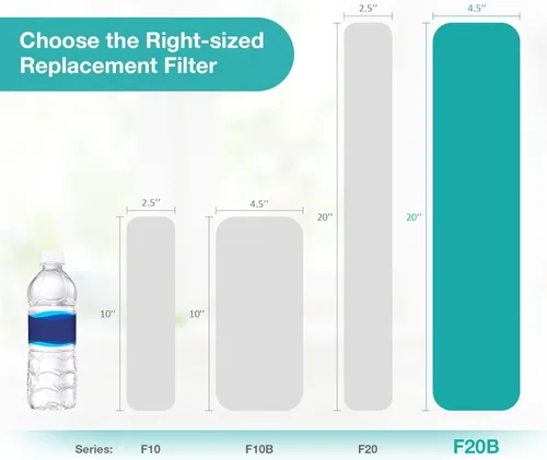 Miniatura 8 de SimPure Filtros de agua de sedimentos, 5 micrones, 20 x 4.5 pulgadas, repuesto para toda la casa compatible con SimPure DB20 Blue Housing, WGB22B