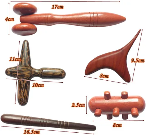 Miniatura 3 de Reflexology - Masajeador tailandés tradicional de madera para cuerpo completo, gancho para espalda, spa, cara, terapia Gua Sha, herramienta