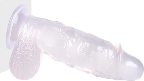Miniatura 4 de Consolador transparente realista de 10 pulgadas con ventosas fuertes, consoladores de monstruos anales suaves para mujeres, juguetes sexuales, Claro