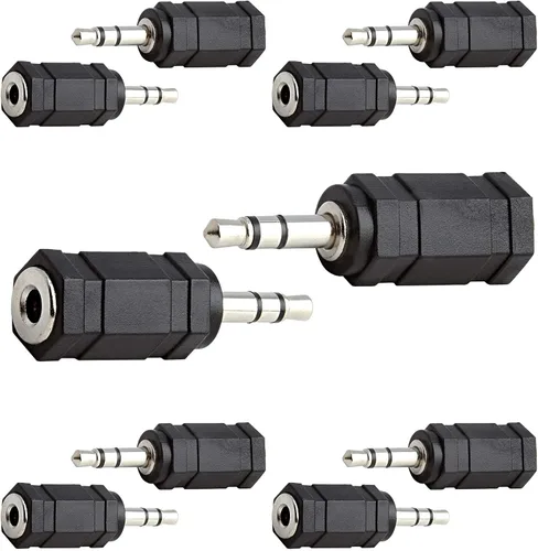 Miniatura 4 de Cmple - [Paquete de 10] Adaptador de audio para avión dual de 0.138 in macho a 0.138 in hembra, adaptador de audio estéreo para auriculares de vuelo