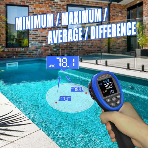 Miniatura 3 de BTMETER Pirómetro BT-1800C -58°F ~3272°F (-50~3,272.0 °F) Pistola de temperatura IR, D:S 50:1 Termómetro infrarrojo de alta temperatura para horno