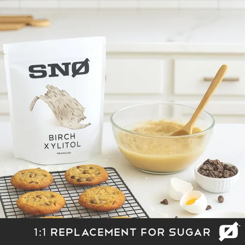 Miniatura 7 de SNO - Edulcorante puro de xilitol de abedul – Bolsa resellable de 5 libras Bajo en calorías, sin OMG, sin gluten, vegano, kosher Paleo