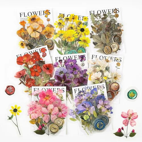 Miniatura 12 de Dizdkizd Juego de calcomanías holográficas de flores y hojas, 240 calcomanías doradas para álbumes de recortes, pequeñas calcomanías florales