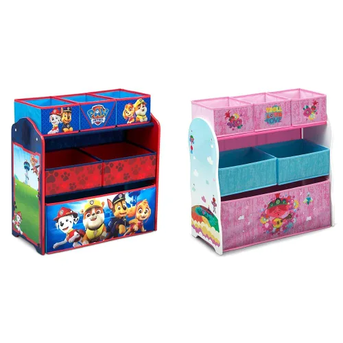 Delta Children Organizador de juguetes para diseño y almacenamiento de 6 compartimientos, certificado Greenguard Gold, Nick Jr. PAW Patrol y