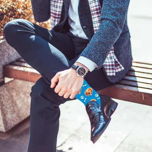 Miniatura 215 de Artsadd Calcetines personalizados para mujeres y hombres, amantes de los perros y gatos, regalos divertidos unisex personalizados