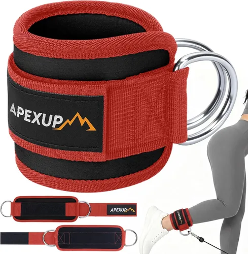 Miniatura 14 de APEXUP Correa de tobillo para máquina de cable, bandas de resistencia de tobillo, correas de tobillo de patada hacia atrás con cable para gimnasio