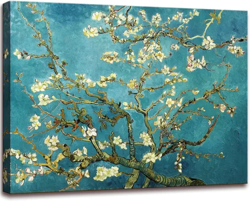 msspart Almendro en flor por Vincent Van Gogh Pinturas al óleo reproducción, Impresión Giclee en lienzo Arte en pared para dormitorio, baño,