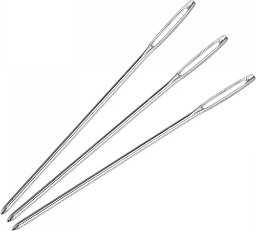 Miniatura 6 de uxcell Agujas de coser rectas largas bordadas agujas de rebordear acero inoxidable 1.89 pulgadas 25pcs