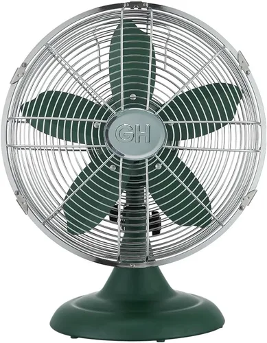 Miniatura 18 de Good Housekeeping 92604 Ventilador de escritorio de mesa de oficina de metal completo de 30,5 cm retro con oscilación amplia, 3 ajustes de velocidad
