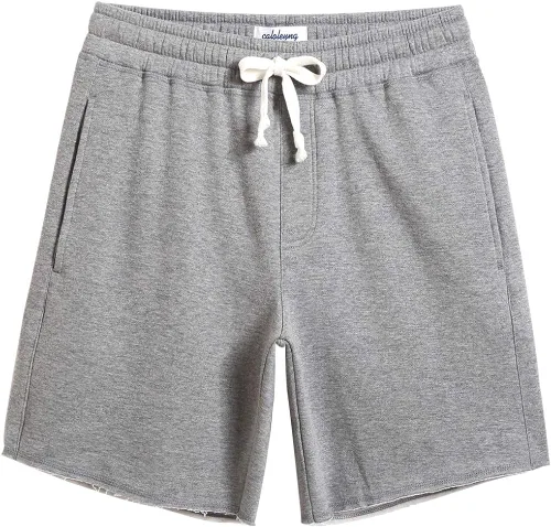 caloleyng Pantalones cortos de algodón para hombre, 8 pulgadas de largo, estilo casual, con bolsillos, para entrenamiento, gimnasio, pantalones