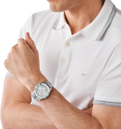 Miniatura 4 de Michael Kors - Reloj Runway delgado, de cuarzo, de acero inoxidable, para hombre, plateado Glitz