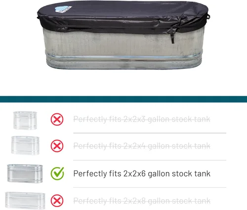 Miniatura 2 de Polar Protector - Cubierta de tanque de agua helada, terapia de agua helada, agua fría, se adapta a 2 x 2 x 6 tanques galvanizados de 170 galones