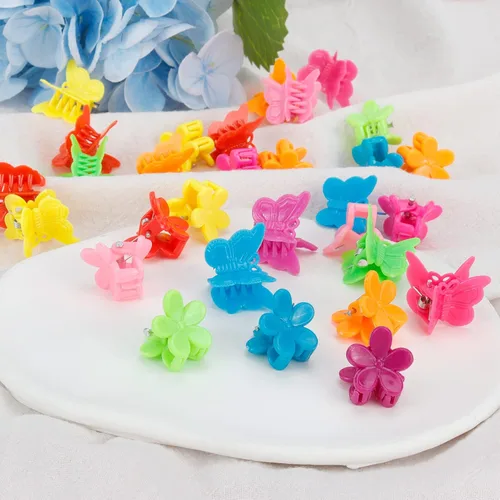 Miniatura 7 de YISSION 200 pinzas para el cabello con diseño de flores, pinzas de mariposa para el cabello, pinzas pequeñas para el cabello de los años 90