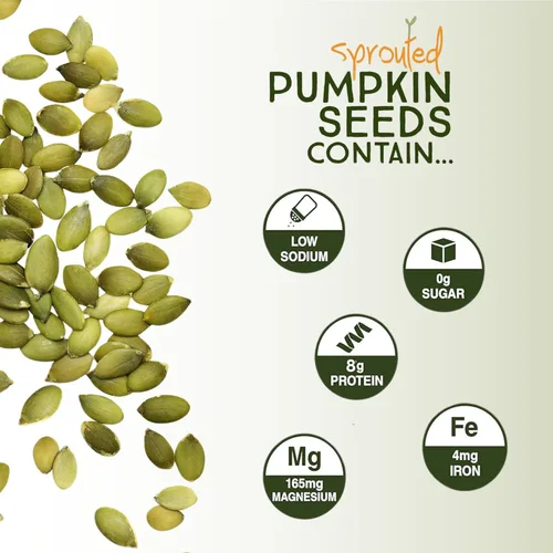Miniatura 5 de Harvested For You Semillas de calabaza germinadas con sal marina, bolsa de 22 onzas, sin OMG, paleo, sin gluten, veganas, orgánicas, a base