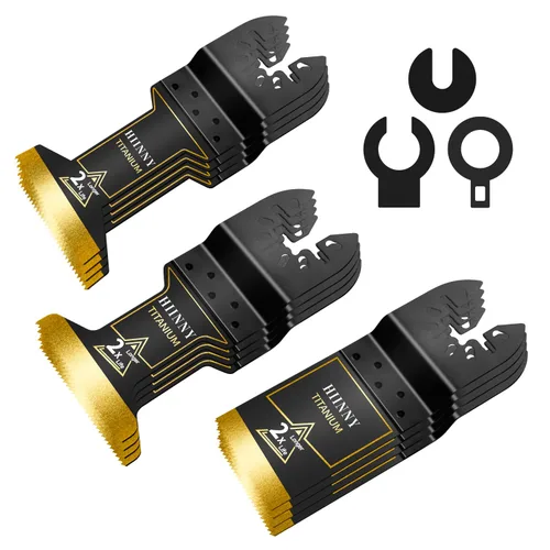 12 piezas de cuchillas oscilantes de titanio, juego profesional universal de cuchillas de sierra oscilantes de titanio para multiherramienta para