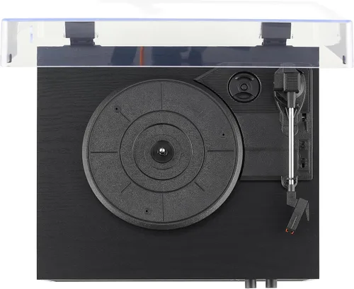 Miniatura 6 de Crosley CR6048A-BK - Reproductor de discos de vinilo con Bluetooth estroboscópico con sincronización de música, luces LED que cambian de color, Negro