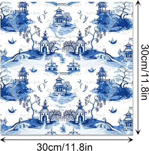 Miniatura 4 de Papel de álbum de recortes con patrón chinoiserie, 24 hojas de cartulina de doble cara de 12 x 12 pulgadas, papel decorativo para manualidades