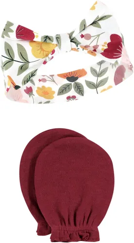 Miniatura 6 de Hudson Baby Conjunto de diadema de algodón y manoplas para rascar para bebé