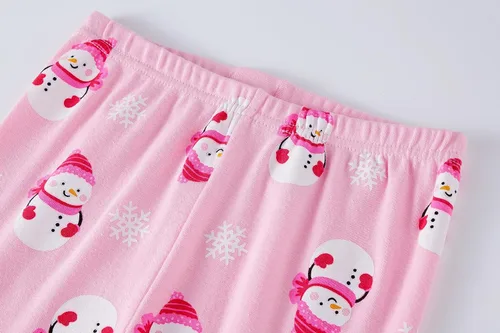 Miniatura 5 de Akyzic Conjuntos de pijamas de Navidad para niños y niñas, ropa de dormir de Papá Noel y muñeco de nieve