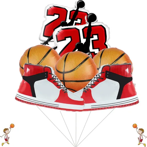 Globos de baloncesto, suministros de fiesta deportiva, zapatos de baloncesto, globo, baloncesto, zapatos snesker, globo para hombres, adolescentes,
