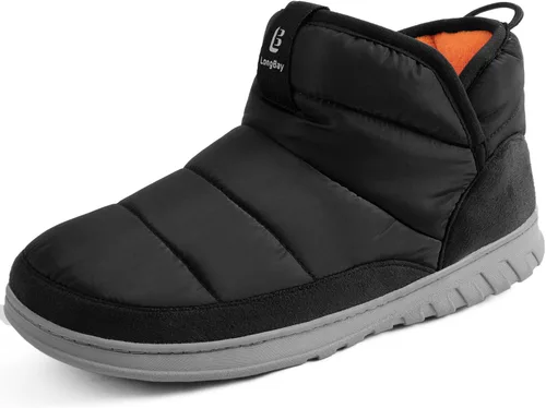 LongBay Pantuflas tipo botín para hombre con espuma viscoelástica para interiores y exteriores, cálidas, para casa, deportes, salón, camping, botas