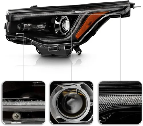 Miniatura 4 de KEEKPO - Para 2017 2018 2019 GMC Acadia Factory halógeno w/LED DRL faro delantero negro reemplazo lado izquierdo del conductor