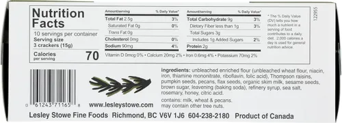 Miniatura 3 de Raincoast Crisps, Nuez crujiente de romero y pasas, 5.3 onzas