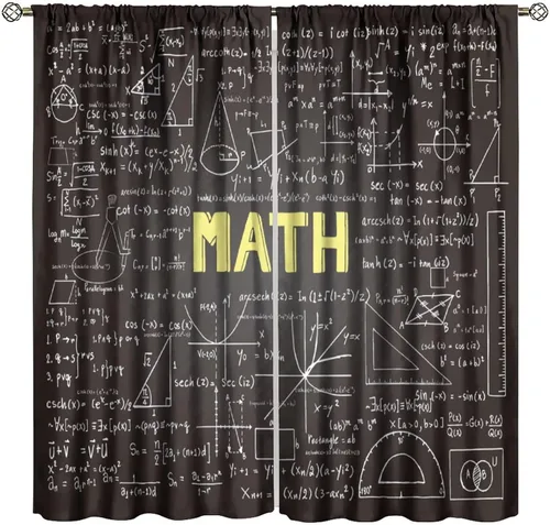 Miniatura 18 de Cortinas opacas para ventanas de ciencia para niños, lupa de libro de laboratorio de ciencia, lupa, frascos moleculares, cortinas impresas
