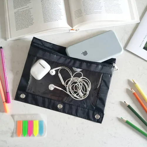 Miniatura 7 de YoeeJob Estuche para lápices para carpeta de 3 anillas, estuches con cremallera para lápices a granel, estuche para lápices con ventana transparente