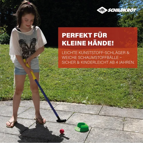 Miniatura 2 de Schildkröt-Funsports Mini golf, para niños, para interiores y exteriores, juego completo con 2 clubes, 1 agujero de pie y 2 pelotas, para 2