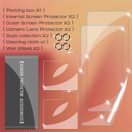 Miniatura 7 de BIGFACE [6 en 1] Protector de pantalla para Samsung Galaxy Z Flip 7, paquete de 2 protectores de pantalla para Galaxy Flip 7 EPU + 2 protectores