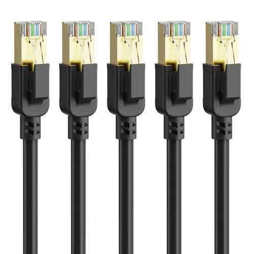 Miniatura 11 de Dacrown Cable Ethernet Cat 8 de 50 pies blindado, para interiores y exteriores, cable de red de alta velocidad y alta resistencia 26AWG, cable