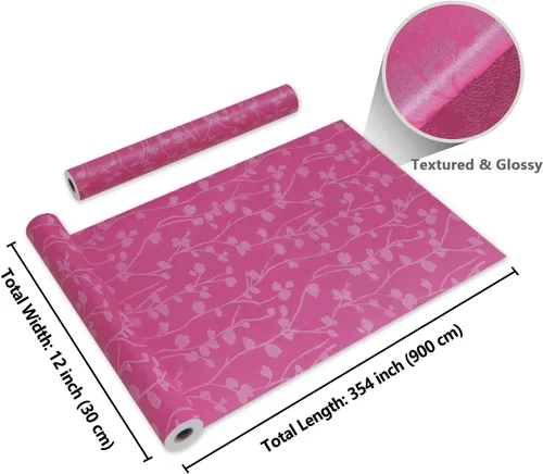 Miniatura 8 de CRE8TIVE Papel tapiz rosa claro para despegar y pegar, papel de contacto rosa sedoso en relieve para armarios, cajones, 12 x 80 pulgadas, hojas