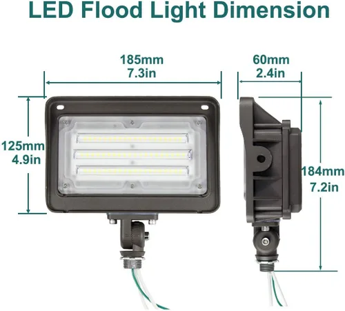 Miniatura 5 de kadision Luz de inundación LED de 50 W, fotocélula del anochecer al amanecer, 5000 K, 6500 lm, 100-277 Vac, nudillo ajustable de 180 grados