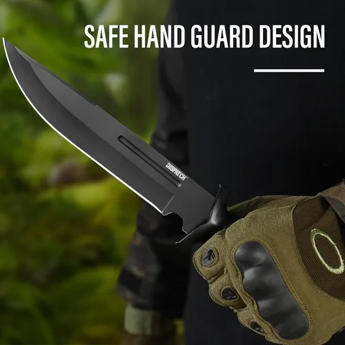Miniatura 7 de Dispatch Cuchillo de supervivencia de hoja fija con funda y rompecristales, cuchillos de bushcraft de 14 pulgadas con ABS duradero y mango de caucho