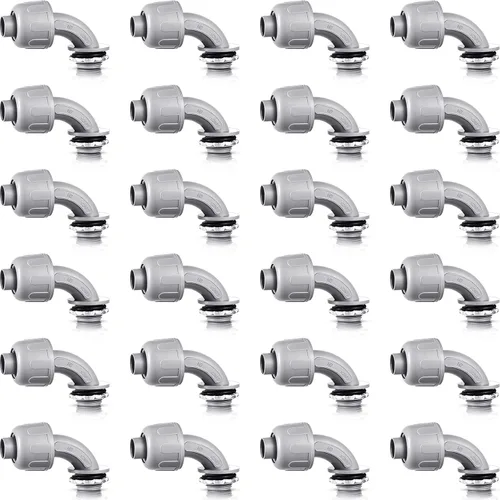 Miniatura 10 de Conector hermético para líquidos, conector de conducto eléctrico flexible no metálico, accesorios de conducto eléctrico de PVC de 90 grados