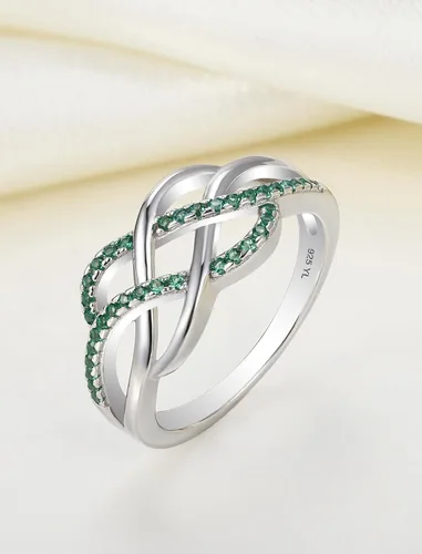 Miniatura 4 de YL Anillos de nudo celta de plata de ley 925, anillo de nudo torcido, piedra natal, joyería para mujer, talla 5