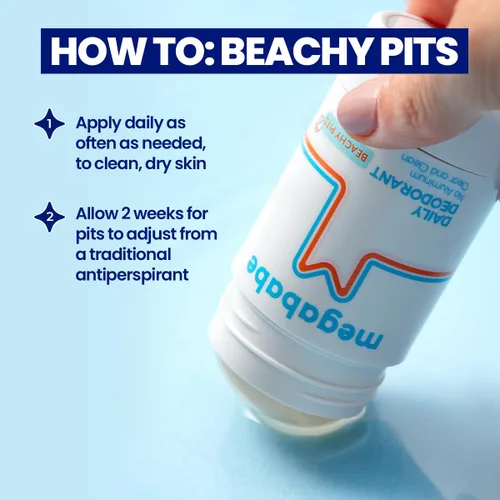 Miniatura 3 de Megababe Beachy Pits - Desodorante diario, aroma fresco, 2.6 onzas, barra