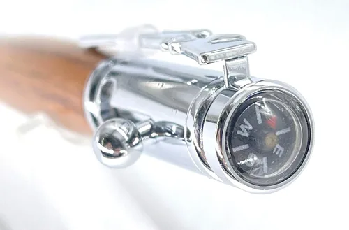 Miniatura 2 de (1 bolígrafo) 30 Calibre CROMO Bolt Action Pen Kit Completed Pen con brújula en acabado de madera lisa