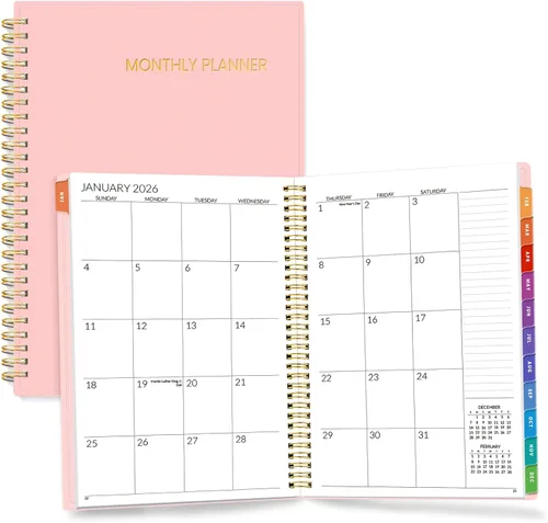 Miniatura 12 de SUNEE Agenda mensual 2026-2027 – Calendario de 18 meses desde julio de 2026 a diciembre de 2027, agenda anual de 7 x 10 pulgadas con pestañas
