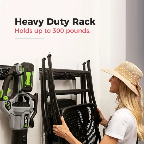 Miniatura 3 de TIDYME Organizador de herramientas de garaje para montaje en pared, 64 pulgadas, estante de almacenamiento resistente con ganchos ajustables