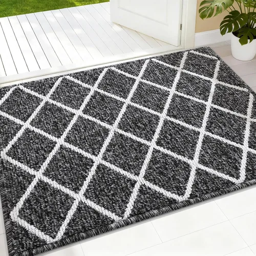 Miniatura 35 de Finchitty Alfombra para Puerta Interior, Resistente a la Suciedad y Absorbente, de Perfil Bajo, Antideslizante, Lavable, Alfombras de Piso