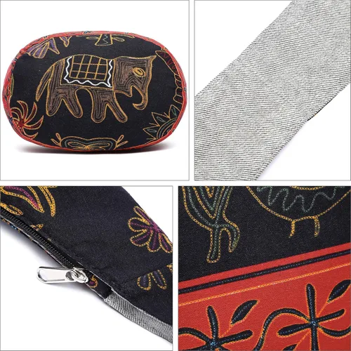Miniatura 29 de Bolsa de hombro para mujer, de lona en estilo hippie/bohemio para llevar cruzada al hombro, disponible en diferentes colores y estampados