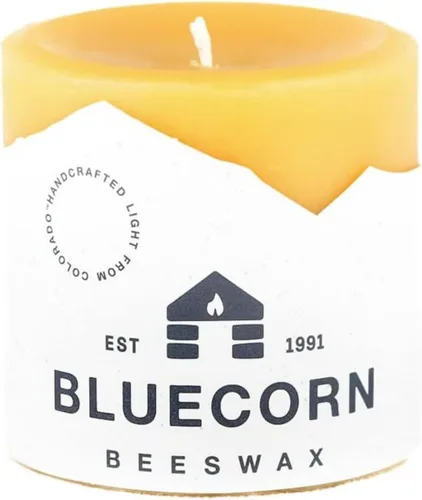Miniatura 12 de Bluecorn Beeswax Vela de Pilar, 100% Cera de Abejas Natural Pura, Velas 2x3, Combustión Limpia y Sin Goteo, Larga Duración (25 Hr) Sin Parafina