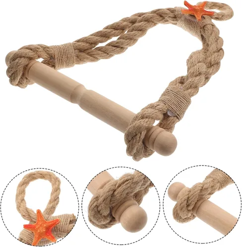 Miniatura 7 de Soporte para rollo de papel de cuerda náutica, decoración de baño rústico, soporte para papel higiénico con tema oceá
