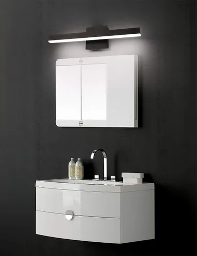 Miniatura 3 de JOOSSNWELL Lámpara de iluminación LED para tocador de baño, barra de luz de baño moderna, 23.62 pulgadas, color negro, 18 W, 4000 K
